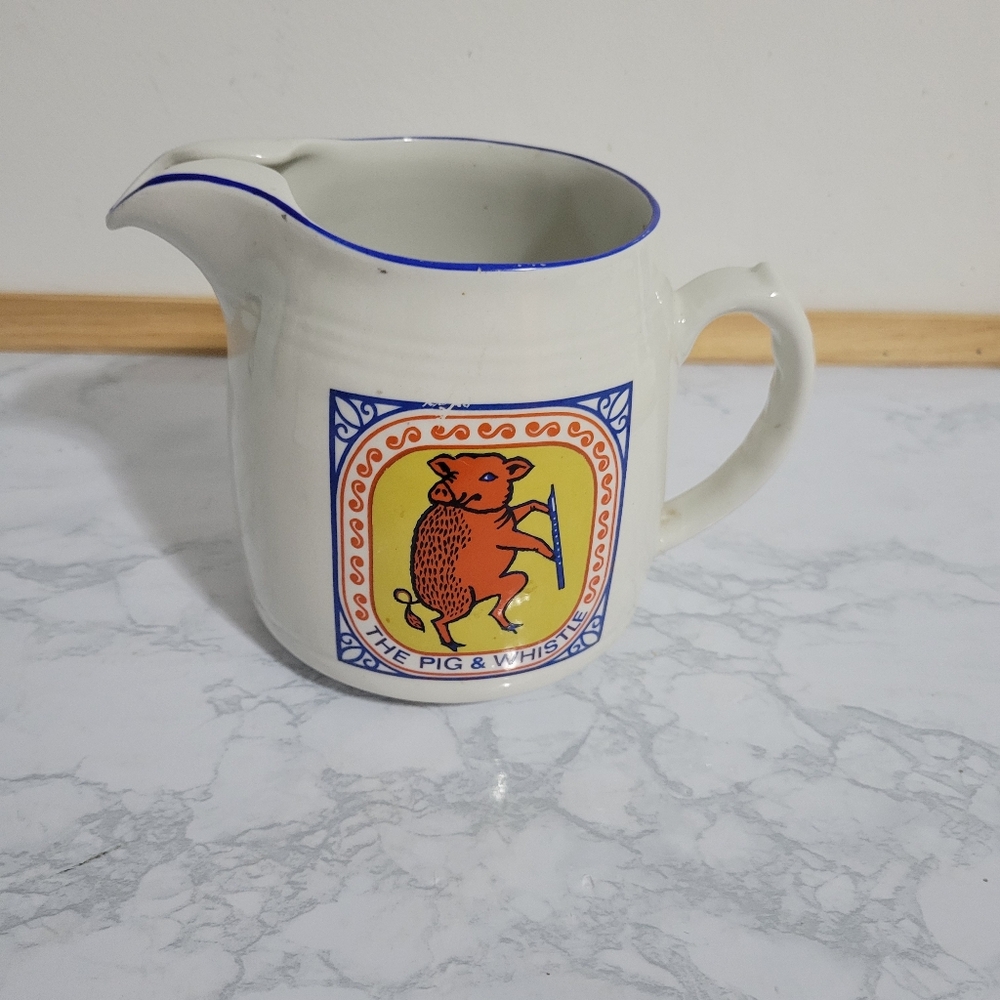 English Inn Signs By Burleigh The Pig & Whistle Pitcher